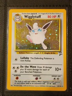Pokemon TCG Wigglytuff Base Set 2 19/130 Holo Rare LP/NM - Image 1