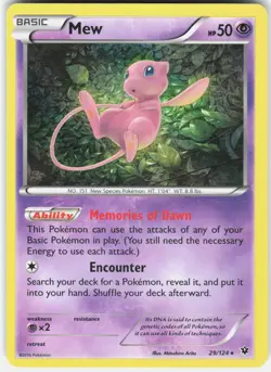 Pokemon Mew 29/124 Holo Rare Fates Collide Pokemon Near Mint - Image 1