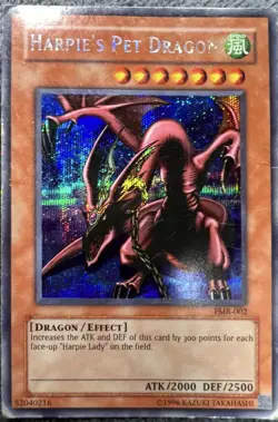 Yu-Gi-Oh Harpie’s Pet Dragon FMR-002 Secret Rare Holo Vintage Original - Image 1