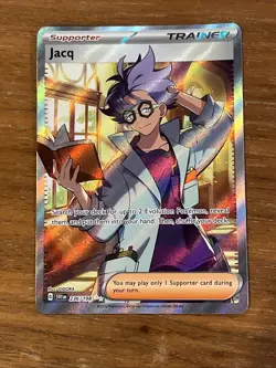 Pokemon TCG Jacq Full Art Trainer Scarlet & Violet Holo Ultra Rare Card 236/198 - Image 1