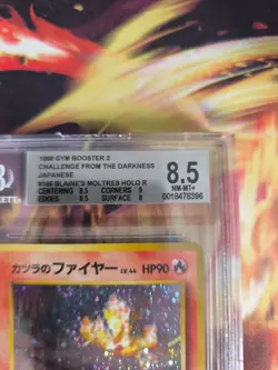 Pokemon Card Blaine's Moltres Gym Heroes Holo 1998 Japanese BGS Beckett 8.5 - Image 4
