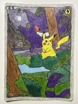 2025 Pokemon Pikachu AR 172/151 Collect 151 Gengar S.Chinese Limited ART CARD!🔥 - Image 1