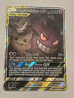 Gengar & Mimikyu GX 165/181 Team Up Alt Art Ultra Rare Holo Pokemon Card DMG - Image 1