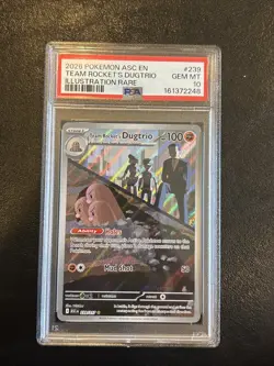 Team Rocket's Dugtrio - 239/217 PSA 10 Ascended Heroes Pokemon - Image 1
