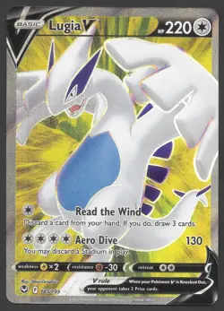 Lugia V Full Art Holo Ultra Rare 185/195 Silver Tempest English - Image 1