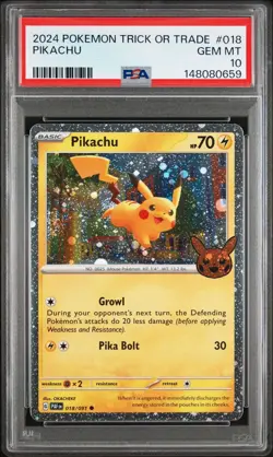2024 Pokemon Trick or Trade PSA Lot 1 PSA 10 Pikachu 12 PSA 9 Pikachu 10 Gengars - Image 1
