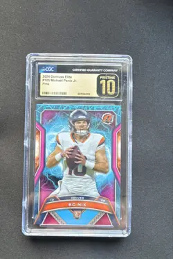 2024 Topps Resurgence - Rookies Bo Nix #125 Sky Blue & Pink Shock Refractor (RC) - Image 1