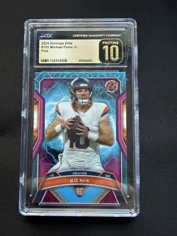 2024 Topps Resurgence - Rookies Bo Nix #125 Sky Blue & Pink Shock Refractor (RC) - Image 2