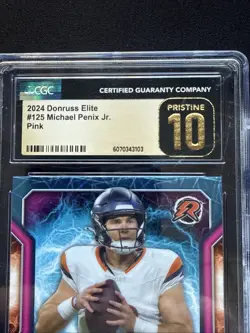 2024 Topps Resurgence - Rookies Bo Nix #125 Sky Blue & Pink Shock Refractor (RC) - Image 3