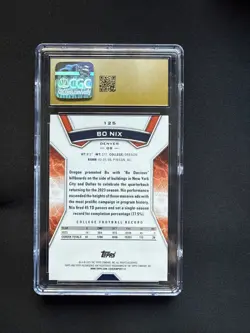 2024 Topps Resurgence - Rookies Bo Nix #125 Sky Blue & Pink Shock Refractor (RC) - Image 4