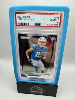 Ladd McConkey 2024 Panini Prizm #365 RC PSA 10 Los Angeles Chargers - Image 2