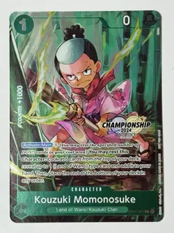 2024 One Piece Kouzuki Momonosuke (CS Celebration Pack) Foil OP01-041 Stamp Card - Image 1