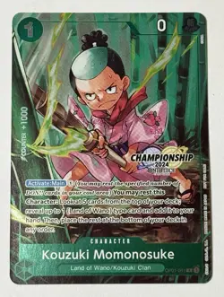 2024 One Piece Kouzuki Momonosuke (CS Celebration Pack) Foil OP01-041 Stamp Card - Image 1