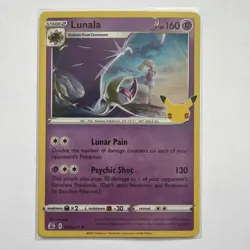 Pokemon Celebrations Lunala Holo Rare Card 15/25 Near Mint Condition - Image 1
