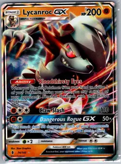 Lycanroc GX 74/145 SM - Guardians Rising - Pokemon Card - NM - Image 1