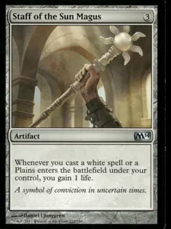 Staff of the Sun Magus M14 MTG Magic the Gathering card - Image 1
