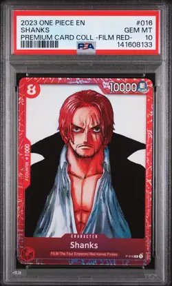2023 ONE PIECE PREMIUM CARD COLLECTION ONE PIECE FILM RED #016 SHANKS PSA 10 - Image 1