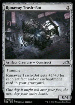 Runaway Trash-Bot 257/302 Kamigawa: Neon Dynasty MTG Magic the Gathering card - Image 1