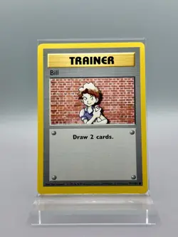 Bill Trainer 91/102 Shadowless Base Set LP - Pokemon TCG Card Common - Image 1