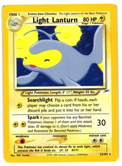 Pokemon TCG Light Lanturn 23/105 Neo Destiny Uncommon Unlimited MP/HP - Image 1