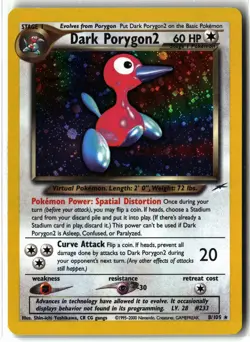 2002 Dark Porygon2 8/105 Unlimited Vintage Holo Rare Neo Destiny Pokemon NM - Image 1