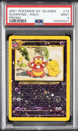 2001 POKEMON SOUTHERN ISLANDS PROMO #14 SLOWKING-HOLO PSA 9 - Image 1