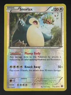 SNORLAX 118/162 UNCOMMON BREAKTHROUGH POKEMON REVERSE HOLO MP - Image 1