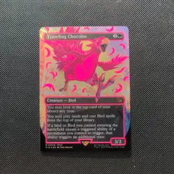 2025 MTG FINAL FANTASY COLORFUL CHOCOBOS-NEON INK PINK TRAVELING CHOCOBO FOIL - Image 1