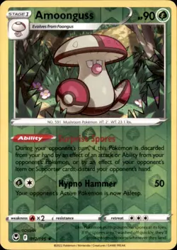 Pokemon Amoonguss 012/195 Silver Tempest Reverse Holo - Image 1