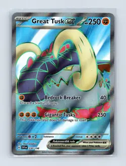 Great Tusk ex 230/198 Ultra Rare Scarlet & Violet Pokemon Holo Lightly Played - Image 1