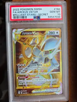 2022 POKEMON SWORD & SHIELD BRILLIANT STARS SECRET FULL ART/ARCEUS VSTAR PSA 10 - Image 1
