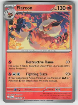Flareon (Poke Ball Pattern) 013/131 Holo SV Prismatic Evolutions Pokemon Holo NM - Image 1