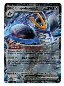 Pokemon Empoleon ex Holo Double Rare ME02: Phantasmal Flames 070/094 NM - Image 1