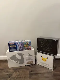 4 Pokemon Boxes Charizard UPC Zacian Premium Celebrations ETB JP Pokemon GO Set - Image 1