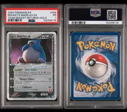 2004 Pokemon EX Team Rocket Returns Rocket's Snorlax ex 104/109 PSA 1 - Image 1