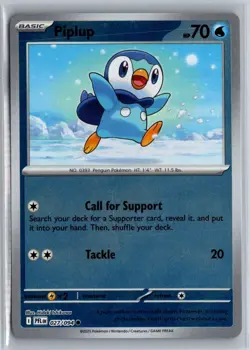 Piplup 027/094 Common Phantasmal Flames Pokemon Reverse Holo Near Mint - Image 1