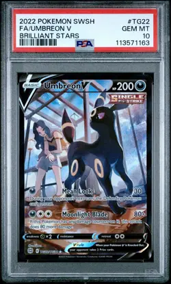 2022 POKEMON SWORD & SHIELD BRILLIANT STARS #TG22 FULL ART/UMBREON V PSA 10 - Image 1