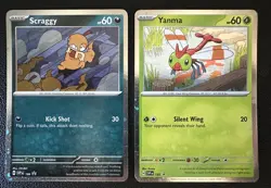 Pokemon TCG Yanma 185 Sv Scraggy 186 Sv Scarlet & Violet Promo Holo Set Of Two - Image 1