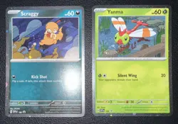 Pokemon TCG Yanma 185 Sv Scraggy 186 Sv Scarlet & Violet Promo Holo Set Of Two - Image 2