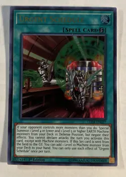 Yugioh Urgent Schedule - LED4-EN037 - Ultra Rare - 1st Edition VLP - Image 1