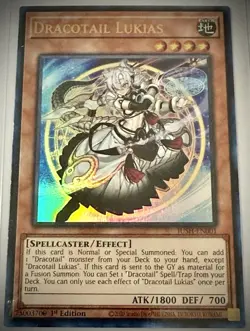 x2 Dracotail Lukias JUSH-EN001 Justice Hunters 1st Edition Ultra Rare NM Yugioh - Image 4
