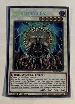 Archfiend's Call FIGA-EN032 Secret Rare 1st Edition Yugioh DNA GAMES VLP - Image 1