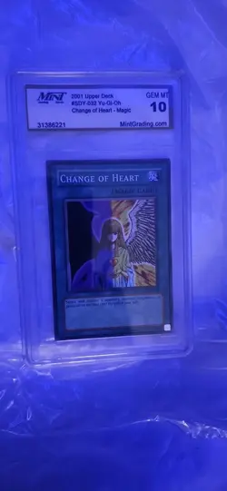 Yugioh 2002 Change of Heart PSA 10 Gem Mint MRD 060 Original Print Ultra Rare - Image 1