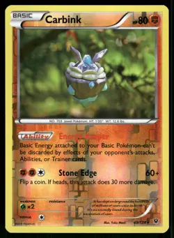 Carbink 49/124 Rare Fates Collide Pokemon Reverse Holo Lightly Played - Image 1