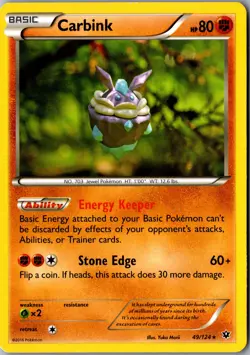 Carbink 49/124 Rare Fates Collide Lightly Played Pokemon Card TCG Single - Image 1