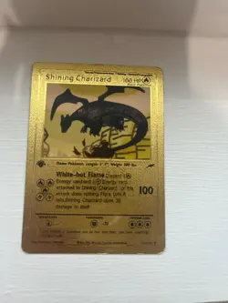 Shining Charizard 107/105 Gold metal Card Pokemon Card 1st Edition - Image 1