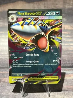 Mega Sharpedo ex 061/094 Double Rare ME02: Phantasmal Flames Pokemon Card - Image 1
