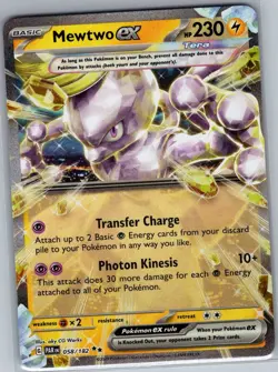 Mewtwo ex 058/182 - Pokemon Card - NM - Image 1