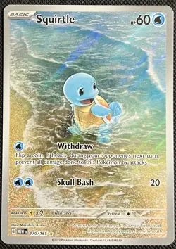 Squirtle Rare Illustration Card 170/165 Scarlet & Violet 151 English Edition NM - Image 1