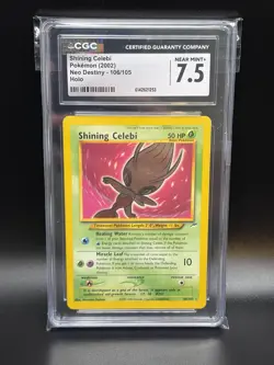 2002 SHINING CELEBI Pokemon Card #106 106/105 Neo Destiny Unlimited Holo CGC 7.5 - Image 1